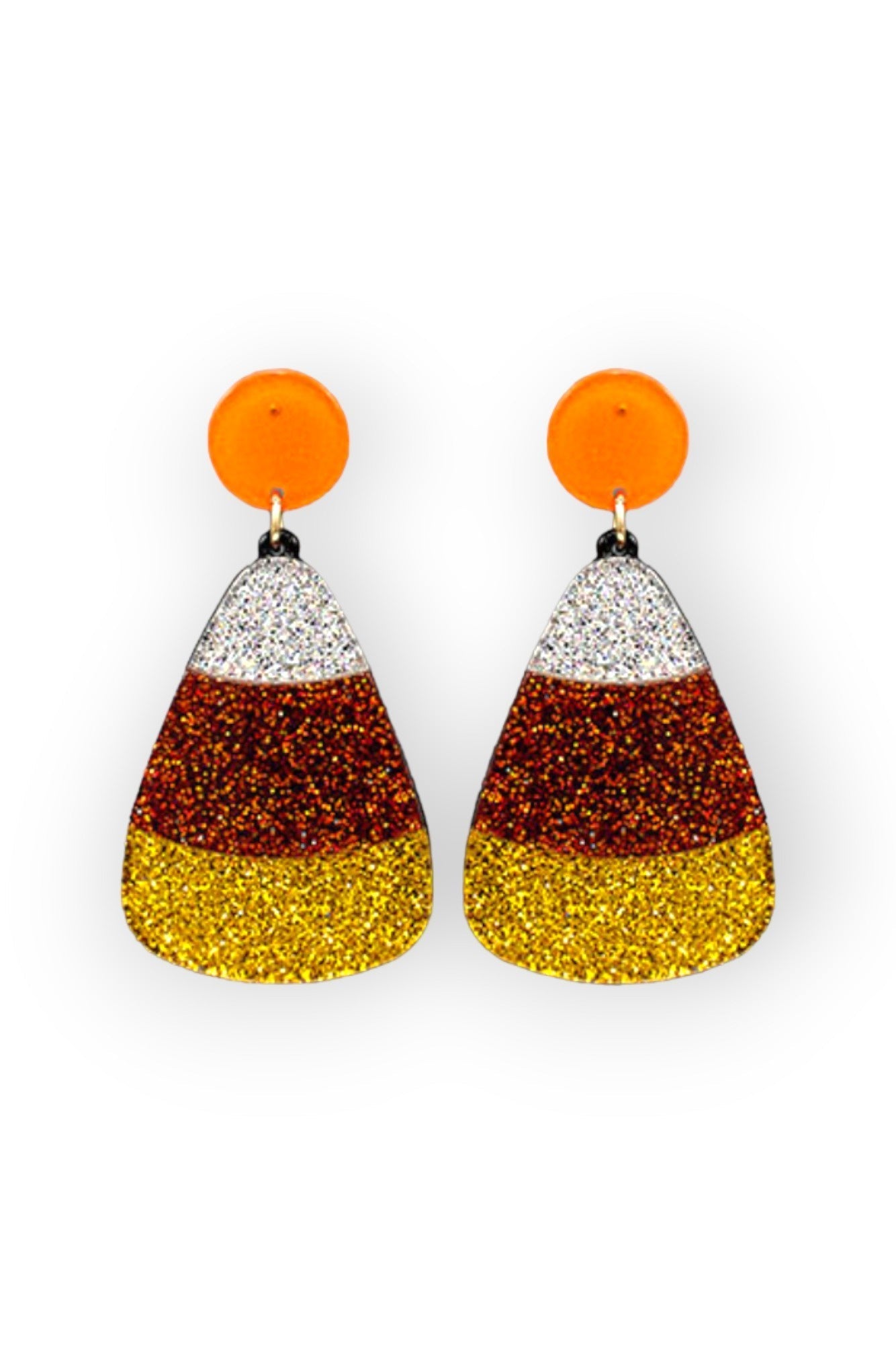 Glittered Resin Candy Corn Drop Earrings-Jewelry-Golden Stella-L. Mae Boutique & Wild Mabel Clothing