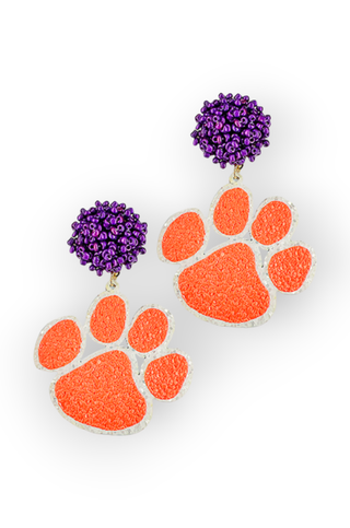 Go Tigers Orange Paw Earrings-Jewelry-Golden Stella-L. Mae Boutique & Wild Mabel Clothing