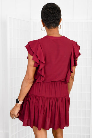 Go for Garnet Ruffle Dress-Pinch-L. Mae Boutique