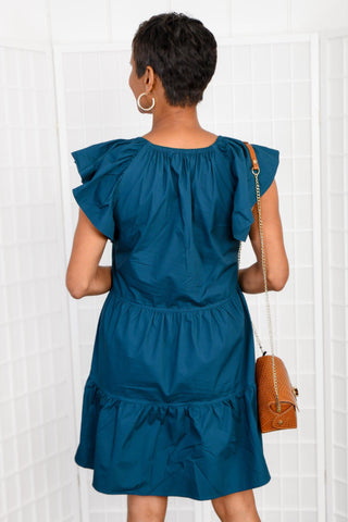 Go for Teal Ruffle Dress-Pinch-L. Mae Boutique