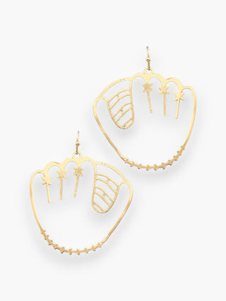 Gold Baseball Glove Earrings-Golden Stella-L. Mae Boutique