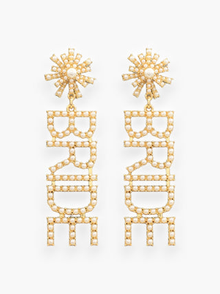 Gold Bride Pave Drop Earrings-Golden Stella-L. Mae Boutique