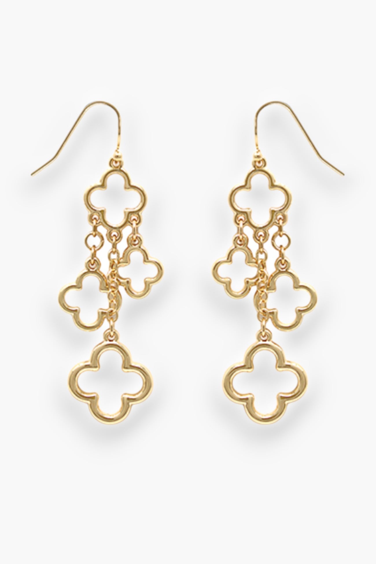 Gold Clover Chain Drop Earrings-Jewelry-Golden Stella-L. Mae Boutique & Wild Mabel Clothing