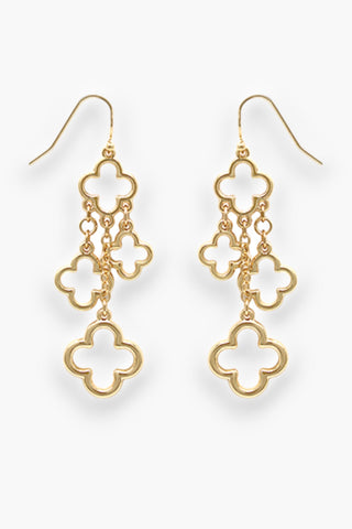 Gold Clover Chain Drop Earrings-Jewelry-Golden Stella-L. Mae Boutique & Wild Mabel Clothing