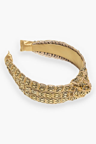 Gold Mesh Beaded Knot Headband-Accessories-Shiraleah-L. Mae Boutique & Wild Mabel Clothing