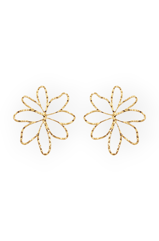 Gold Open Wire Daisy Earrings-Golden Stella-L. Mae Boutique