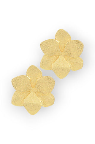 Gold Textured Flower Earrings-Golden Stella-L. Mae Boutique