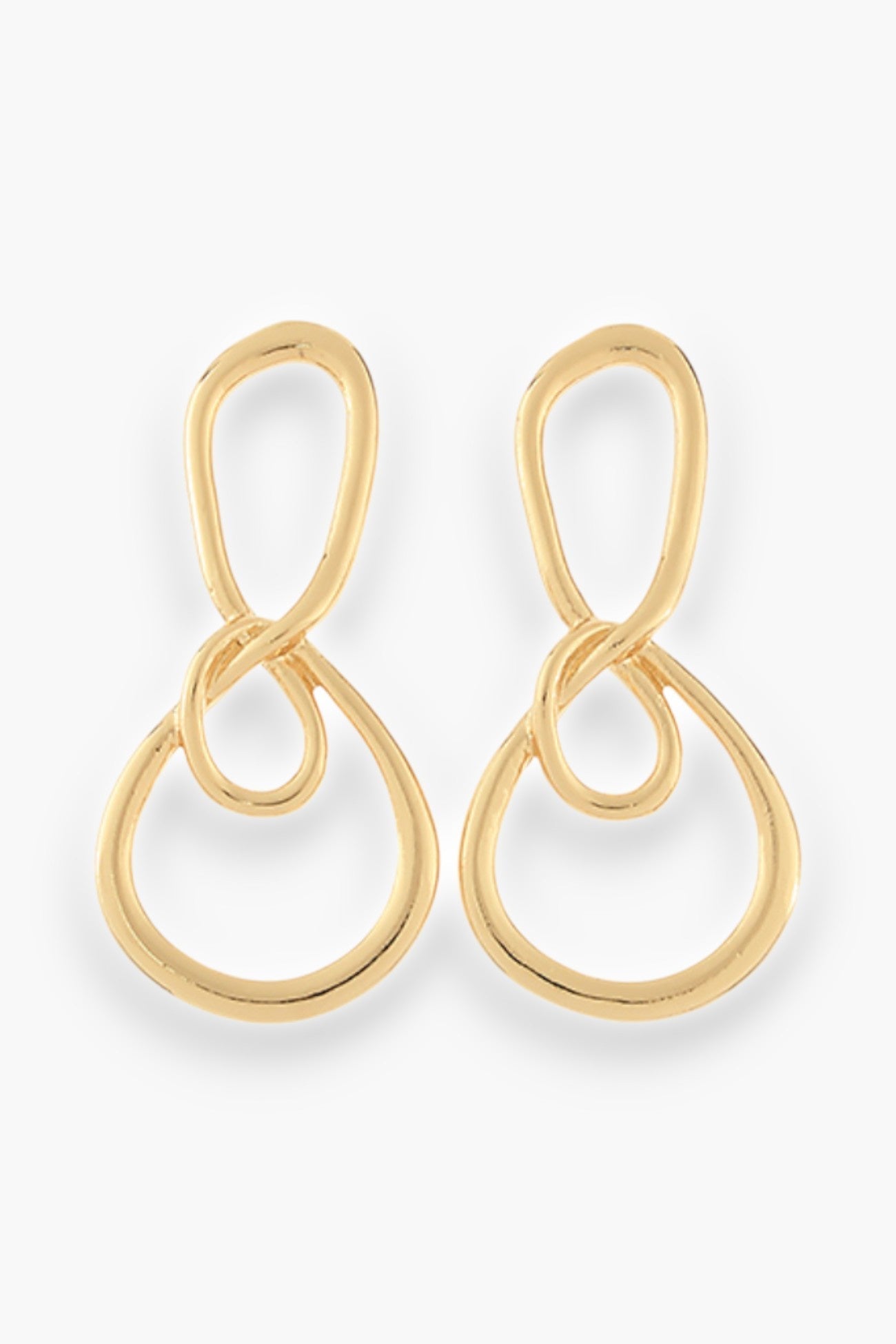 Gold Tone Double Hoop Drop Earrings-Jewelry-Golden Stella-L. Mae Boutique & Wild Mabel Clothing