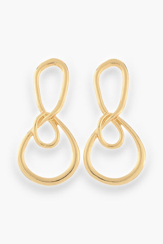 Gold Tone Double Hoop Drop Earrings-Jewelry-Golden Stella-L. Mae Boutique & Wild Mabel Clothing