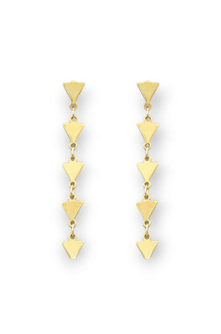 Gold Triangle Drop Earrings-Golden Stella-L. Mae Boutique