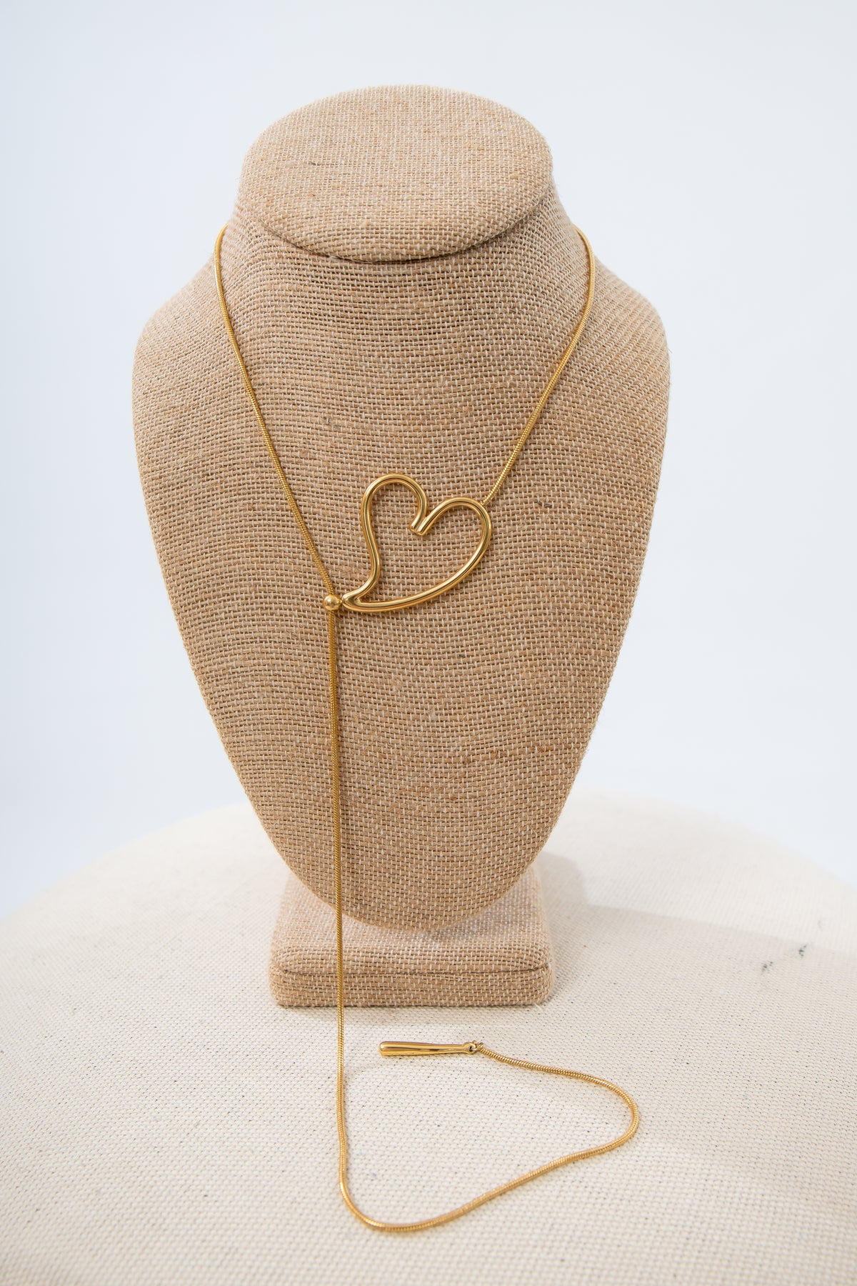 Gold Heart Toggle Long Necklace