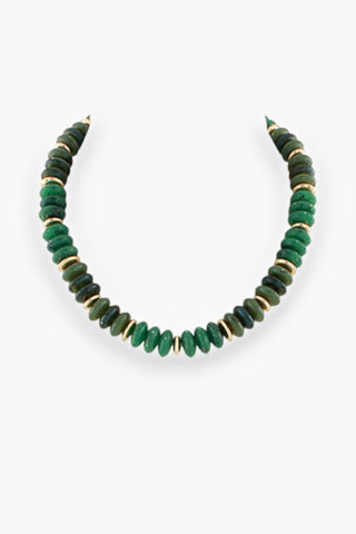 Green Tones Wide Marble Beaded Necklace-Jewelry-Golden Stella-L. Mae Boutique & Wild Mabel Clothing