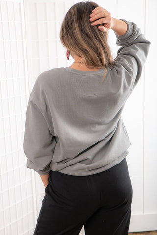 Grey USC Helmet Sweatshirt-Tops-Ever Ashton the Label-L. Mae Boutique & Wild Mabel Clothing