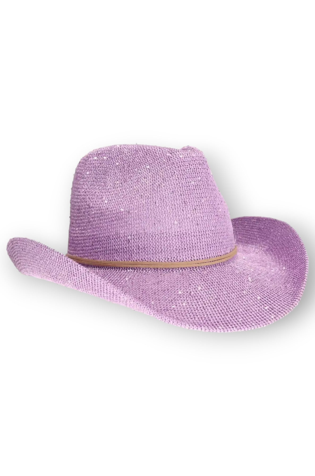 Hello Vegas Lavender Sequin Cowboy Hat-Accessories-C.C Beanie-L. Mae Boutique & Wild Mabel Clothing