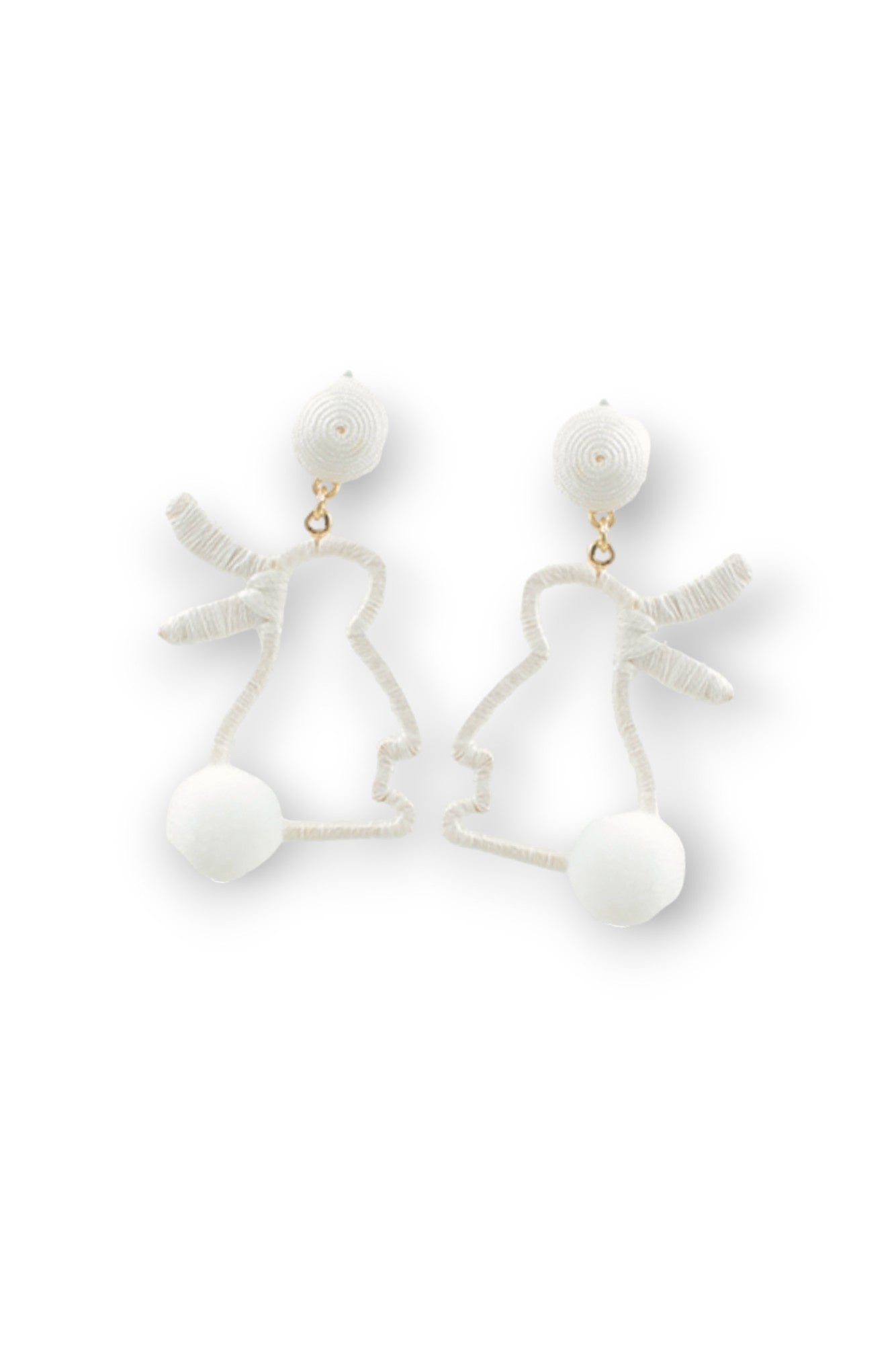 Hippity Hop White Bunny Outline Earrings-Jewelry-Golden Stella-L. Mae Boutique & Wild Mabel Clothing