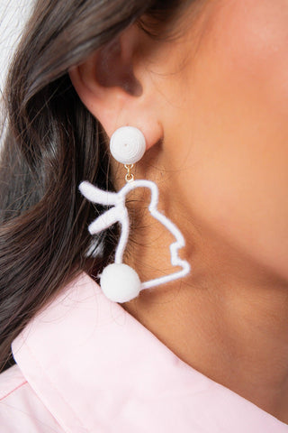 Hippity Hop White Bunny Outline Earrings-Jewelry-Golden Stella-L. Mae Boutique & Wild Mabel Clothing