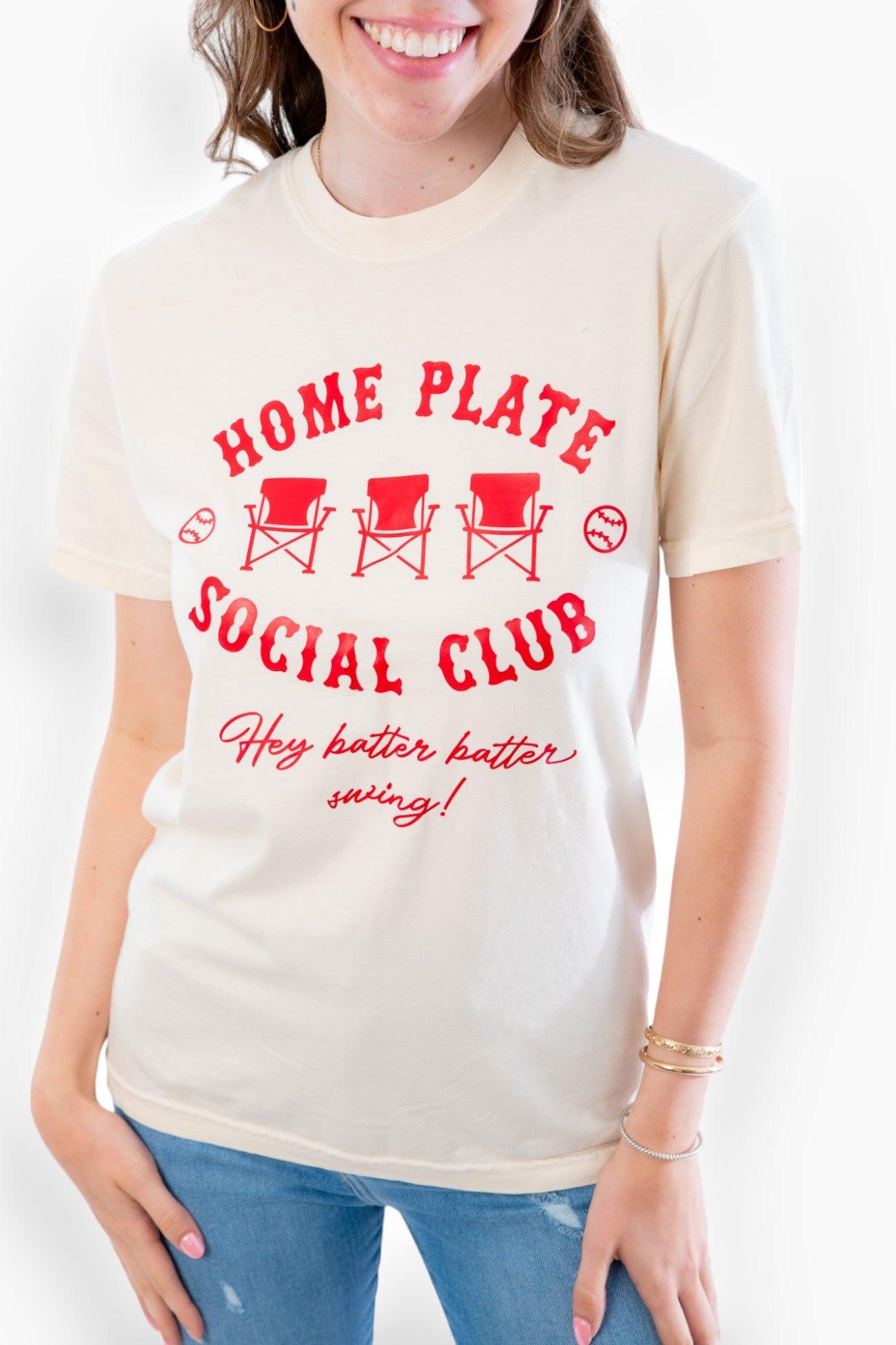 Home Plate Social Club Tee-Tops-The Babe Co.-L. Mae Boutique & Wild Mabel Clothing