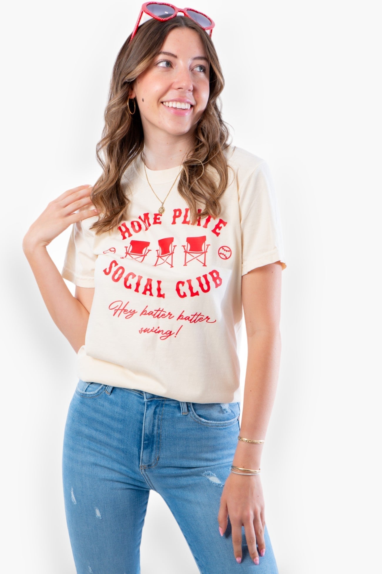 Home Plate Social Club Tee-Tops-The Babe Co.-L. Mae Boutique & Wild Mabel Clothing