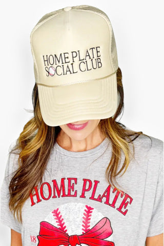 Home Plate Social Club Trucker Hat-Accessories-Poppy & Pine-L. Mae Boutique & Wild Mabel Clothing