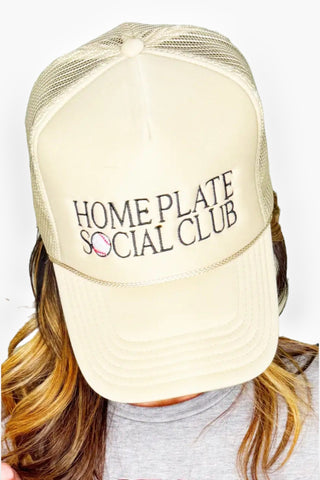 Home Plate Social Club Trucker Hat-Accessories-Poppy & Pine-L. Mae Boutique & Wild Mabel Clothing