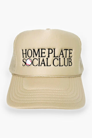 Home Plate Social Club Trucker Hat-Poppy & Pine-L. Mae Boutique