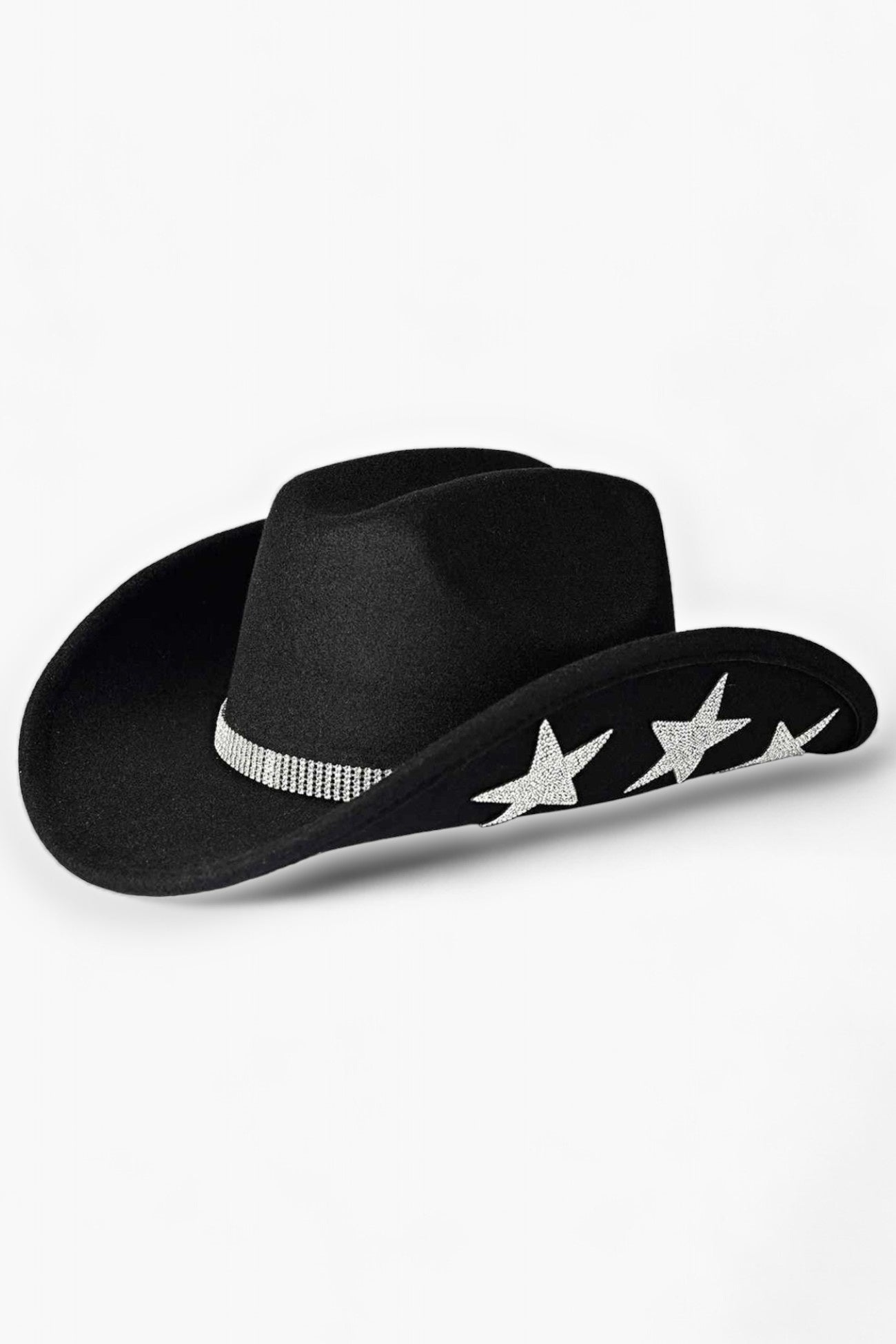 Houston Girl Black Sequin Stars Cowboy Hat-Accessories-C.C Beanie-L. Mae Boutique &amp; Wild Mabel Clothing