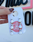 3 Ghost White Dangle Earrings
