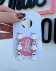 3 Ghost White Dangle Earrings