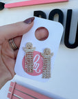 Gold Fringe Rhinestone Ghost Earrings