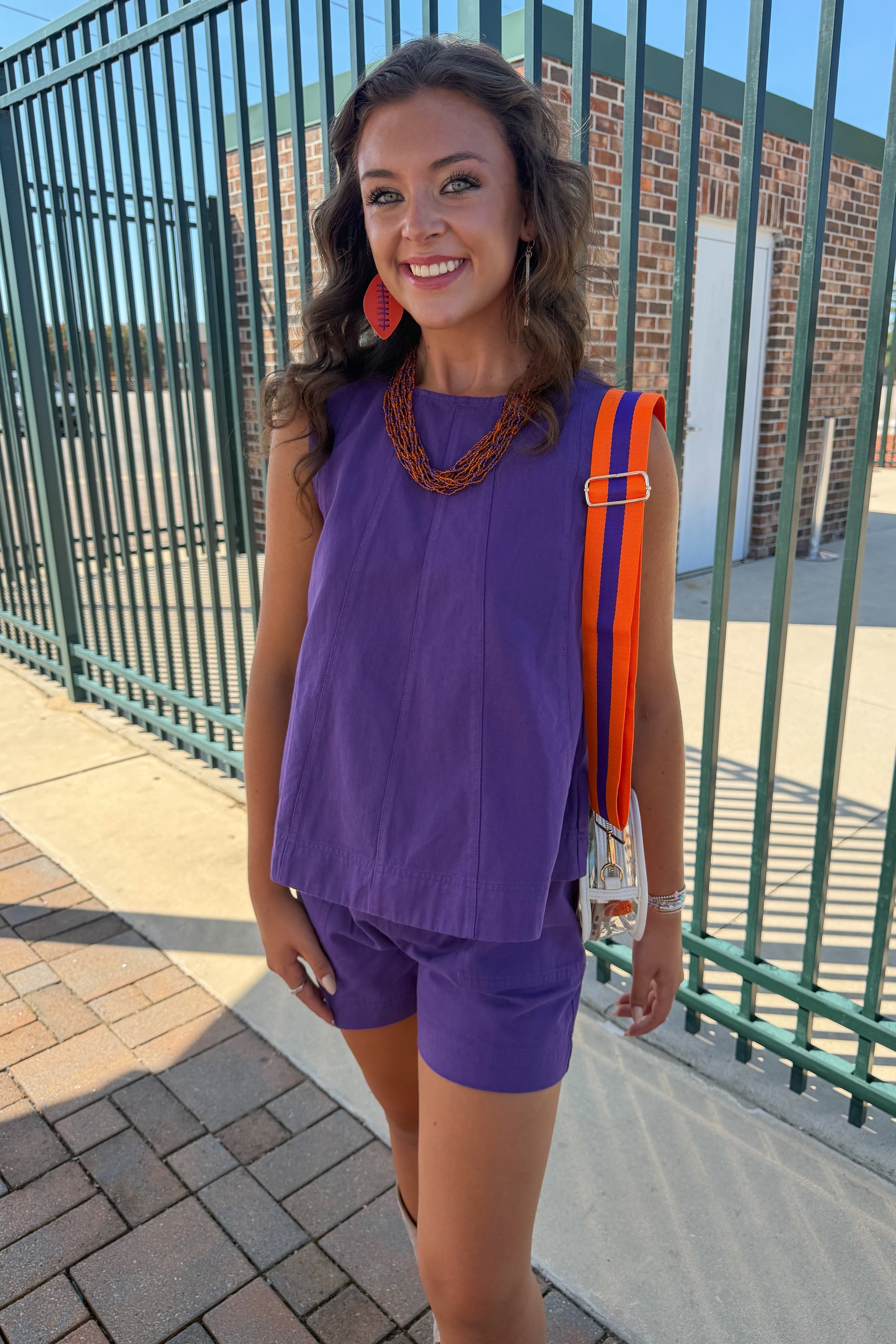 Gameday Purple Denim Top