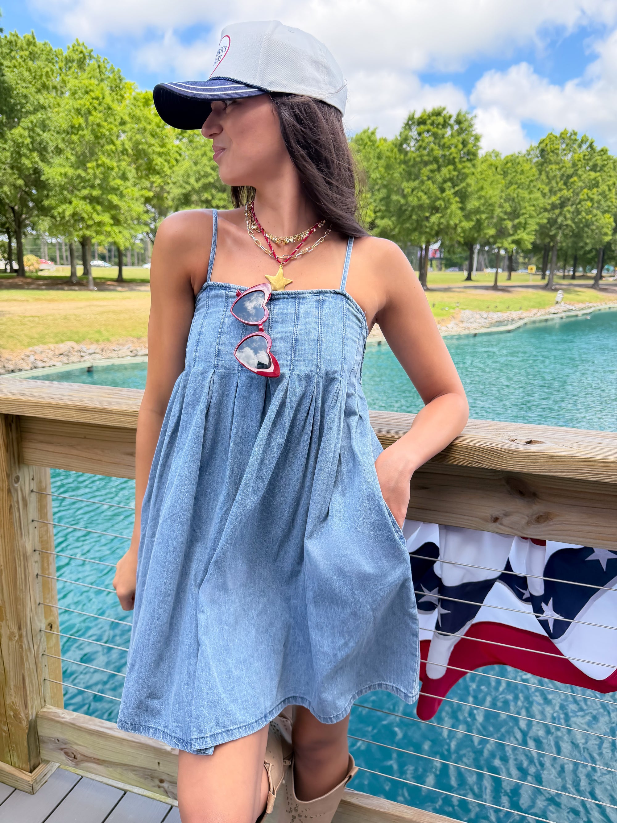 Main Stage Moment Denim Mini Dress | Summer Concert & Gameday Style, M Main Stage Moment Denim Mini Dress | Summer Concert & Gameday Style, M