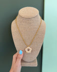 Flower Child Neutral Daisy Pendant Necklace
