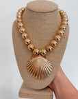 Gold Statement Shell Necklace