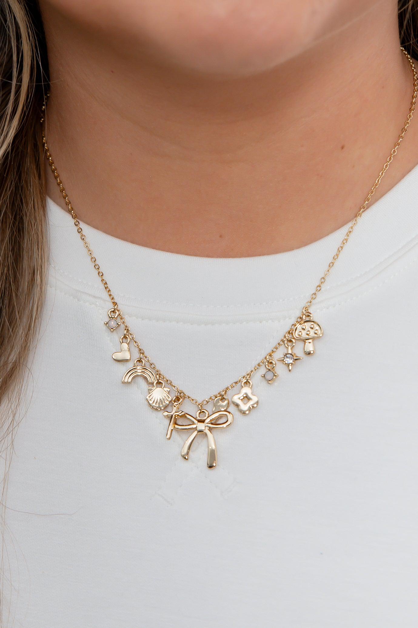 Iconic Bow Charm Necklace-Jewelry-Pannee-L. Mae Boutique &amp; Wild Mabel Clothing