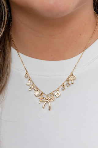 Iconic Bow Charm Necklace-Jewelry-Pannee-L. Mae Boutique & Wild Mabel Clothing