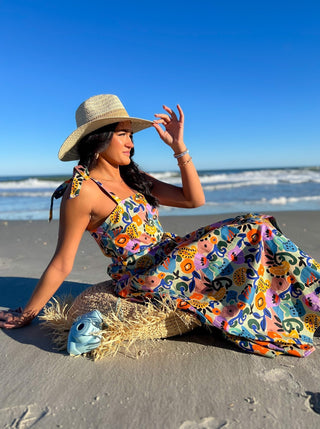 Island Time Ivory Striped Straw Hat-Accessories-Fame Accessories-L. Mae Boutique & Wild Mabel Clothing