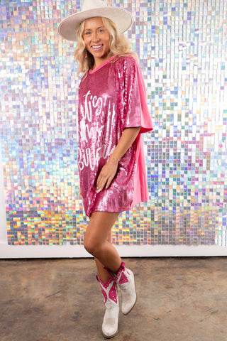 It's My Birthday Pink Sequin Dress-WHY Dress-L. Mae Boutique