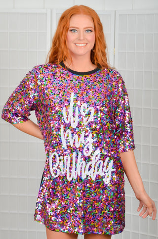 It's My Birthday Sequin Confetti Dress-WHY Dress-L. Mae Boutique