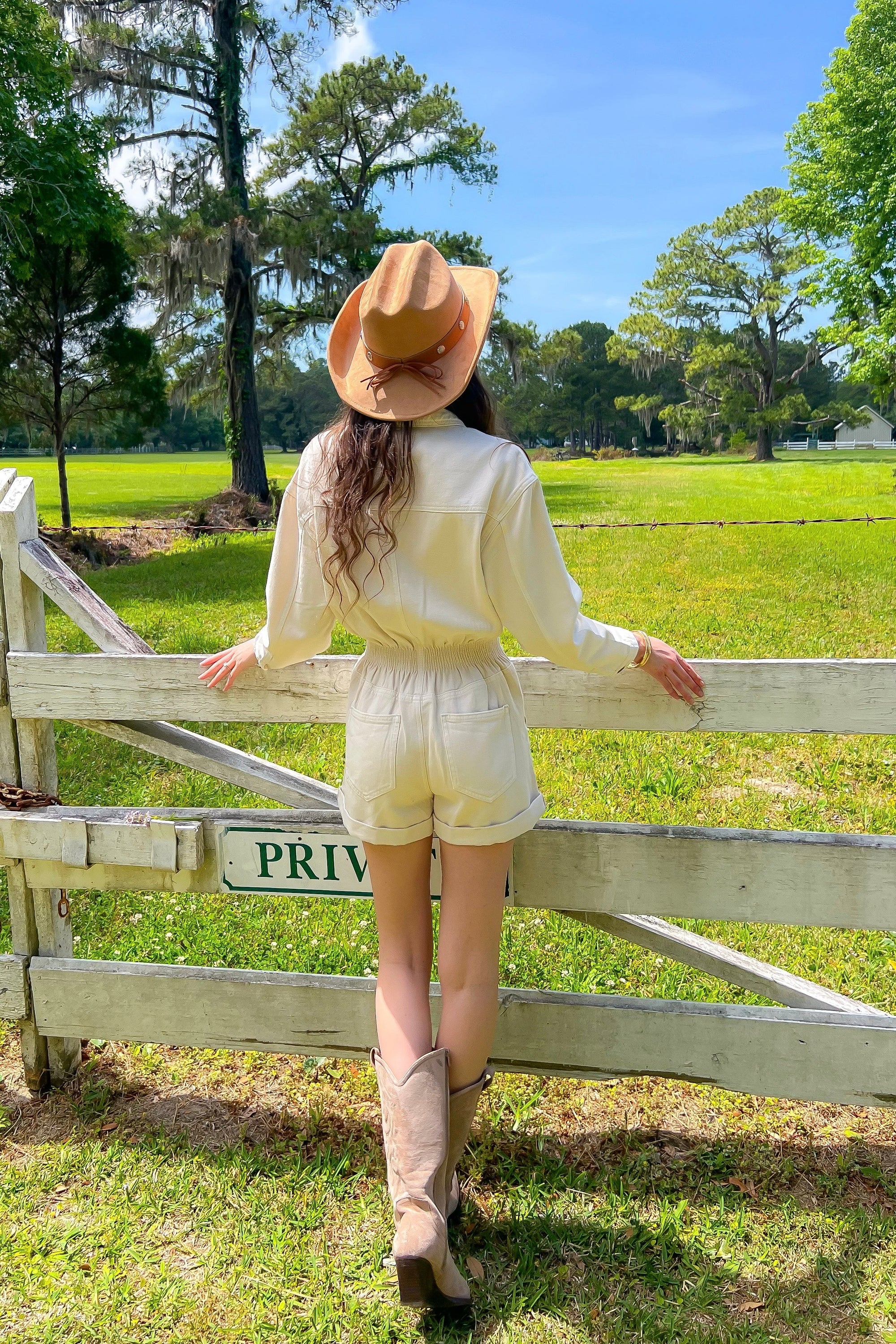 Jayde Salt Long Sleeve Denim Romper-Onesies-Saltwater Luxe-L. Mae Boutique & Wild Mabel Clothing