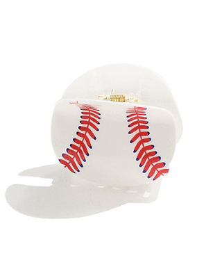 Jumbo White Baseball Hair Clip-Golden Stella-L. Mae Boutique