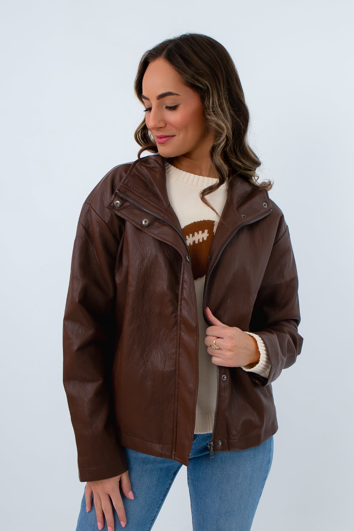Kut from the Kloth Chocolate Wren Leather Jacket