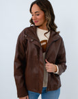 Kut from the Kloth Chocolate Wren Leather Jacket