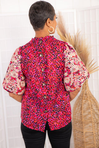 THML Jolie Embroidered Patterned Blouse-THML-L. Mae Boutique