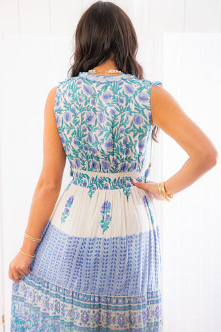 Laria Blue Ocean Maxi Dress-SAL ROSA-L. Mae Boutique