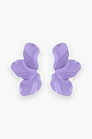 Lavender Enamel Flower Earrings-Jewelry-Golden Stella-L. Mae Boutique & Wild Mabel Clothing