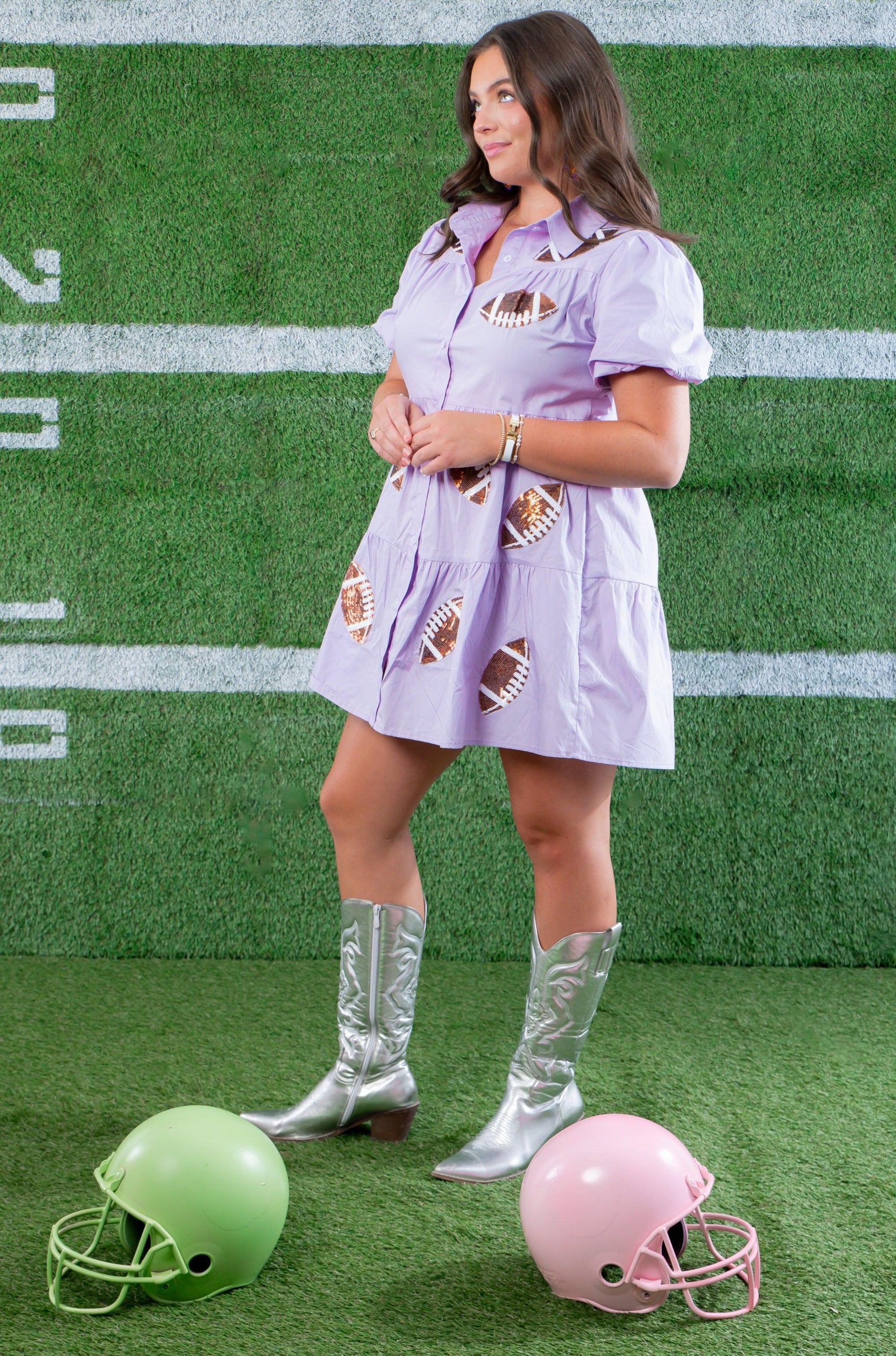 Lavender Sequin Football Dress-Dresses-Lula the Label-L. Mae Boutique &amp; Wild Mabel Clothing