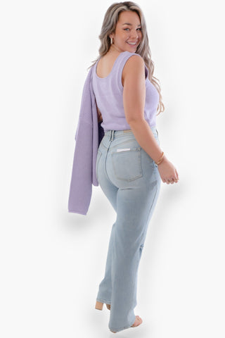 Lea Lavender Knit Cropped Tank Top-Tops-By Together-L. Mae Boutique & Wild Mabel Clothing