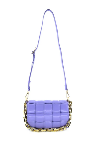 Lilac Gold Chain Quilted Crossbody Bag-Bags/Purses-BC Bags-L. Mae Boutique & Wild Mabel Clothing