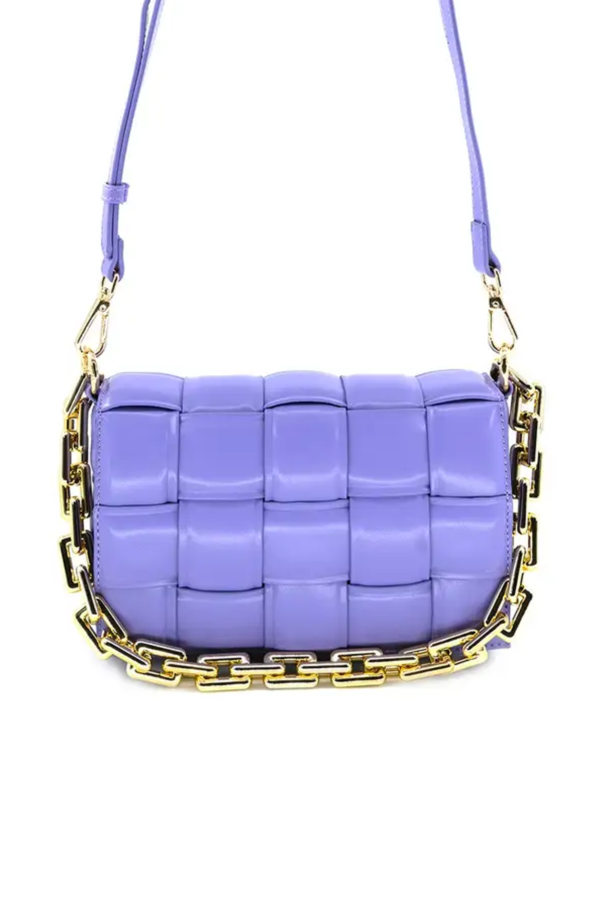 Lilac Gold Chain Quilted Crossbody Bag-Bags/Purses-BC Bags-L. Mae Boutique & Wild Mabel Clothing