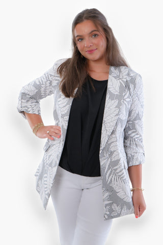 Luca Leaf Printed Blazer-Tops-Fate-L. Mae Boutique & Wild Mabel Clothing